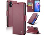 Oppo Reno8 Z Case, Rfid Blocking Card, Advanced Flip Custodia In Pelle Con Funzione Stand Per Oppo Reno7 Z 5G /Reno7 Lite /Reno8 Lite /F21 Pro 5G /Reno8 Z Rosso