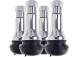 4X TR413 Valvole In Gomma, A Scatto, Per Pneumatici Tubeless, Chrom