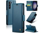 Galaxy S23 5G Case, Rfid Blocking Card, Advanced Flip Custodia In Pelle Con Funzione Stand Per Samsung Galaxy S23 5G Blu