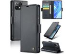 Xiaomi 11 Lite Case, Rfid Blocking Card, Advanced Flip Custodia In Pelle Con Funzione Stand Per Xiaomi 11 Lite 5G Ne / Mi 11 Lite Nero