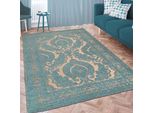 Tappeto Marocchino Con Ornamenti In Petrolio - Oro Dimensioni - 135 X 200 Cm
