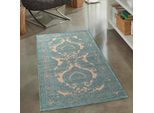 Tappeto Soggiorno | Orientale | Oro Petrolio Dimensioni - 80 X 150 Cm