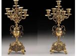 Casa Padrino Set Di Candelieri Barocchi Oro Ø 23 X H. 43 Cm - Candelieri In Bronzo In Stile Barocco Fatti A Mano - Accessori Per La Decorazione Barocca - Interni Barocchi - Mobili Barocchi - Nobile E Magnifico