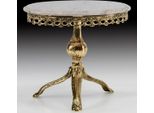Casa Padrino Tavolino Barocco Oro/Bianco - Tavolino Ovale In Bronzo Con Piano In Marmo - Mobili Barocchi - Mobili Da Salotto In Stile Barocco - Mobili Barocchi - Nobile E Magnifico