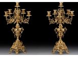 Casa Padrino Set Di Candelieri Barocchi Oro Ø 30 X H. 56 Cm - Candelieri In Bronzo In Stile Barocco Fatti A Mano - Accessori Per La Decorazione Barocca - Interni Barocchi - Mobili Barocchi - Nobile E Magnifico