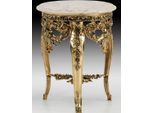 Casa Padrino Tavolino Barocco Oro/Bianco - Sontuoso Tavolino In Bronzo Con Piano In Marmo - Mobili Barocchi - Mobili Da Salotto In Stile Barocco - Mobili Barocchi - Nobile E Sontuoso