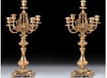 Casa Padrino Set Di Candelieri Barocchi Oro Ø 25 X H. 48 Cm - Candelieri In Bronzo In Stile Barocco Fatti A Mano - Accessori Per La Decorazione Barocca - Interni Barocchi - Mobili Barocchi - Nobile E Magnifico