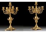 Casa Padrino Set Di Candelieri Barocchi Oro Ø 25 X H. 40 Cm - Candelieri In Bronzo In Stile Barocco Fatti A Mano - Accessori Per La Decorazione Barocca - Interni Barocchi - Mobili Barocchi - Nobile E Magnifico