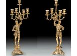 Casa Padrino Set Di Candelieri Barocchi Oro Ø 24 X H. 58 Cm - Candelieri In Bronzo In Stile Barocco Fatti A Mano - Accessori Per La Decorazione Barocca - Interni Barocchi - Mobili Barocchi - Nobile E Magnifico