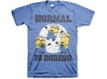 Minions - Maglietta "Normal Life Is Boring"" - Grande - Blu-Heather"