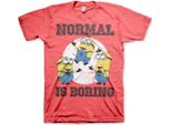 Minions - Maglietta "Normal Life Is Boring"" - Xx-Large - Rosso-Heather"