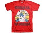 Minions - Maglietta "Normal Life Is Boring"" - Grande - Rosso"