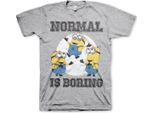 Minions - Maglietta "La Vita Normale è Noiosa"" - Grande - Grigio-Erba"