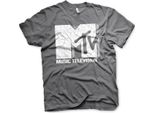 Maglietta Mtv Cracked Logo - Grande - Grigio Scuro