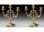 Casa Padrino Set Di Candelieri Barocchi Oro 24 X H. 28 Cm - Candelieri In Bronzo In Stile Barocco Fatti A Mano - Accessori Per La Decorazione Barocca - Interni Barocchi - Mobili Barocchi - Nobile E Magnifico