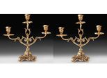 Casa Padrino Set Di Candelieri Barocchi Oro 30 X H. 28 Cm - Candelieri In Bronzo In Stile Barocco Fatti A Mano - Accessori Per La Decorazione Barocca - Interni Barocchi - Mobili Barocchi - Nobile E Magnifico