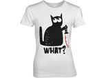 Gatto Say What Girly Tee - Piccolo - Bianco