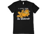 Garfield - Maglietta Live For The Weekend - Xx-Large - Nero