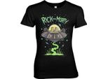 Maglietta Femminile Con Astronave Di Rick And Morty - Piccola - Nero