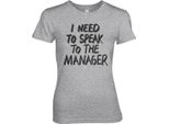 I Need To Speak To The Manager Girly Tee - Small - Heathergrey