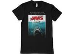 Maglietta Con Poster Lavato Jaws - Piccola - Nero