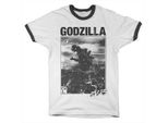 Godzilla Vintage Ringer Tee - Xx-Large - Bianco-Nero