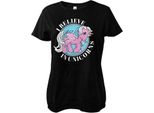 I Believe In Unicorns Girly Tee - Piccolo - Nero