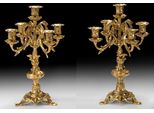 Casa Padrino Set Di Candelieri Barocchi Oro Ø 25 X H. 38 Cm - Candelieri In Bronzo In Stile Barocco Fatti A Mano - Accessori Per La Decorazione Barocca - Interni Barocchi - Mobili Barocchi - Nobile E Magnifico