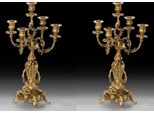 Casa Padrino Set Di Candelieri Barocchi Oro Ø 28 X H. 47 Cm - Candelieri In Bronzo In Stile Barocco Fatti A Mano - Accessori Per La Decorazione Barocca - Interni Barocchi - Mobili Barocchi - Nobile E Magnifico