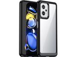 Custodia Per Xiaomi Poco X4 Gt Trasparente, Antiurto Tpu Silicone Custodia Protettiva Nero