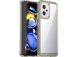 Custodia Per Xiaomi Poco X4 Gt Trasparente, Antiurto Tpu Silicone Custodia Protettiva Grigio