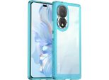 Custodia Per Honor 80 Trasparente, Protettiva In Silicone Tpu Antiurto Azzurro