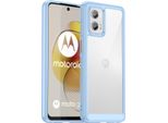Custodia Per Motorola Moto G73 Trasparente, Antiurto In Silicone Tpu Protettivo Blu