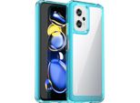 Custodia Per Xiaomi Poco X4 Gt Trasparente, Antiurto Custodia Protettiva In Silicone Tpu Azzurro