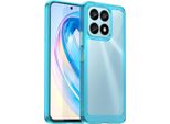 Custodia Per Honor X8A Trasparente, Protettiva In Silicone Tpu Antiurto Azzurro