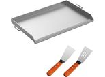 Vevor Piastra Per Grigliare Piastra Per Grigliare In Acciaio Inox Plancha Bbq Per Grigliare A Carbonella E A Gas 81×43 Cm
