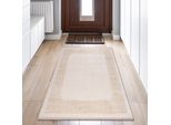 Elegante Tappeto Astratto | Lucido | In Bianco E Oro Dimensioni - 80 X 150 Cm