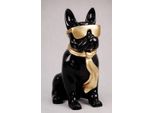 Casa Padrino Statuetta Decorativa Cane Bulldog Nero/Oro H. 65 Cm - Scultura Decorativa In Resina - Decorazione Soggiorno - Statuetta Decorativa Animale