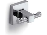 Appendiabiti Doppio Cromato In Acciaio Inox A Parete