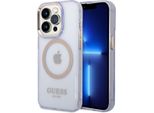 Guess Guhmp14Lhtcmu Custodia Rigida Per Iphone 14 Pro 6.1 Purpurowy/Purple Profilo Oro Traslucido Magsafe