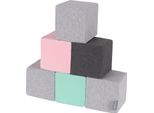 Kiddymoon Cubi Di Schiuma Per Bambini 6 Pezzi - Struttura Di Arrampicata Per Interni Blocchi Di Schiuma Per Bambini Giocattoli Montessori Blocchi Di Costruzione Xl - Mix Di Colori