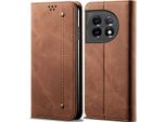 Custodia Oneplus 11, Custodia A Portafoglio In Pelle Con Chiusura Magnetica E Supporto Per Oneplus 11 Marrone