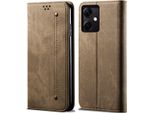 Custodia Redmi Note 12, Custodia A Portafoglio In Pelle Con Chiusura Magnetica E Supporto Per Xiaomi Redmi Note 12 Khaki
