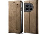 Custodia Oneplus 11, Custodia A Portafoglio In Pelle Con Chiusura Magnetica E Supporto Per Oneplus 11 Khaki
