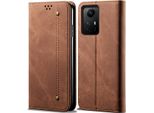 Custodia Redmi Note 12S, Custodia A Portafoglio In Pelle Con Chiusura Magnetica E Supporto Per Xiaomi Redmi Note 12S Marrone