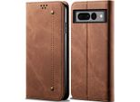 Custodia Google Pixel 7 Pro, Custodia In Pelle A Portafoglio Con Chiusura Magnetica E Supporto Per Google Pixel 7 Pro Marrone