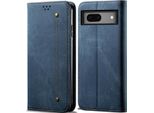 Custodia Google Pixel 7A, Custodia In Pelle A Portafoglio Con Chiusura Magnetica E Supporto Per Google Pixel 7A Blu