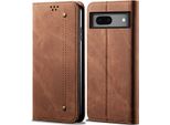 Custodia Google Pixel 7, Custodia Protettiva In Pelle Con Funzione Di Stand Per Google Pixel 7 Brown