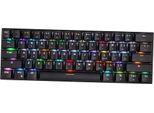 Tastiera Meccanica Motospeed CK62 Con 61 Tasti, Doppia Modalità (USB/BT3.0) | 19 Effetti Luminosi Rgb | Interruttore Blu Outemu, Nero