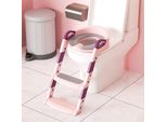 Fiqops Trainer Per Wc Con Scaletta Scale Con Gradini Seggiolino Per Bambini Seggiolino Per Wc Vasino Rosa